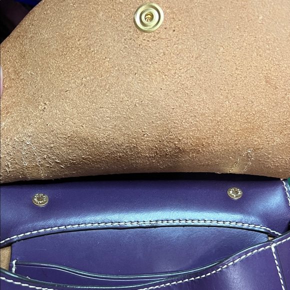 Dooney & Bourke Alto Collection Purple Leather Happy Saddlebag Crossbody-BEAUTY! - Picture 5 of 5